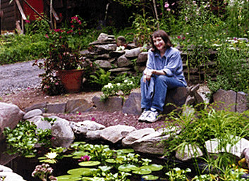 Lynda at pond